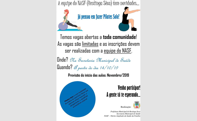 Pilates Solo com inscrições abertas