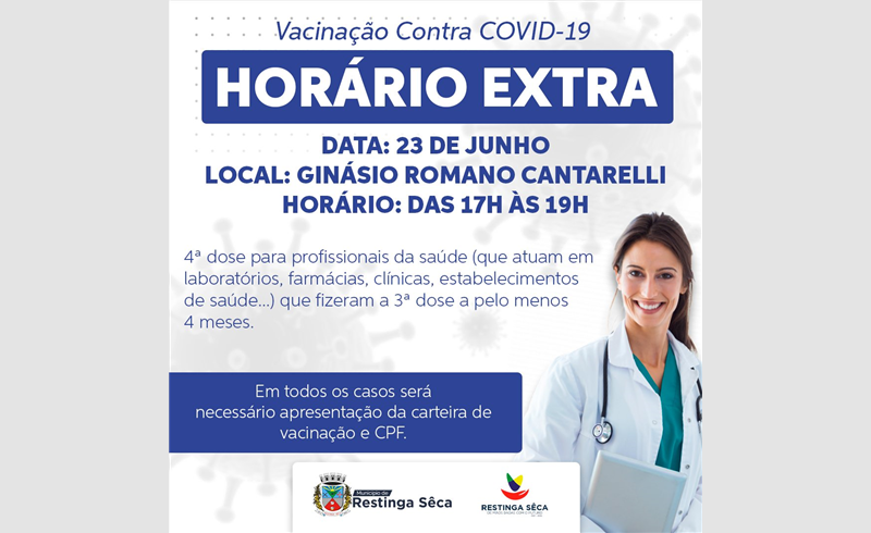 Vacinação Covid-19 em Restinga Sêca para profissionais da saúde