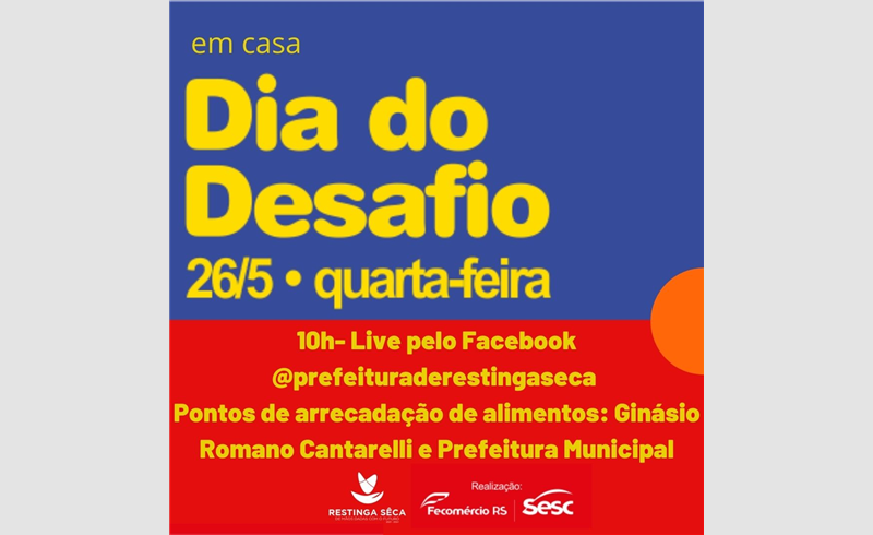 DIA DO DESAFIO em casa e com ação solidária