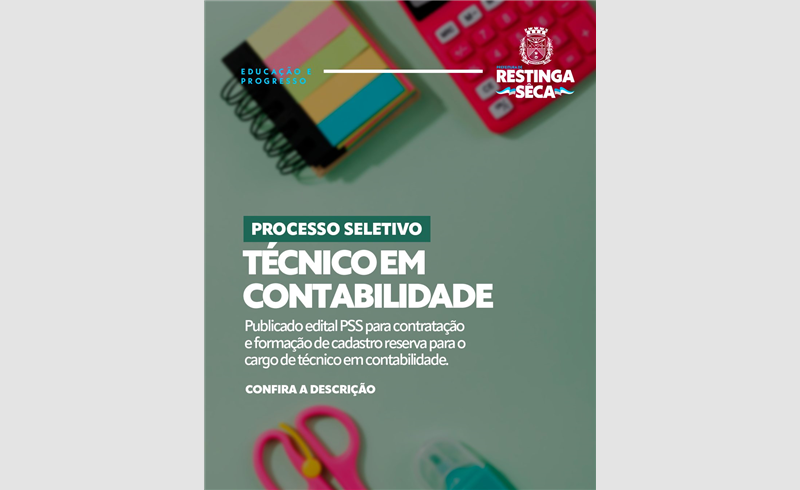 Está aberto o período para inscrições para Processo Seletivo