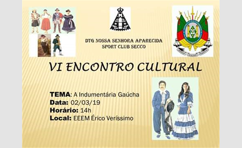 'VI Encontro Cultural' do DTG N. S. de Aparecida será no dia 2