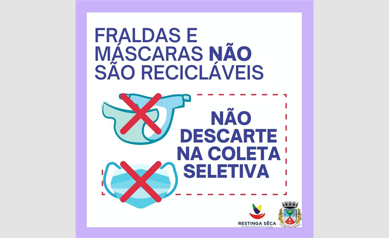 Máscaras descartáveis e fraldas NÃO são materiais recicláveis