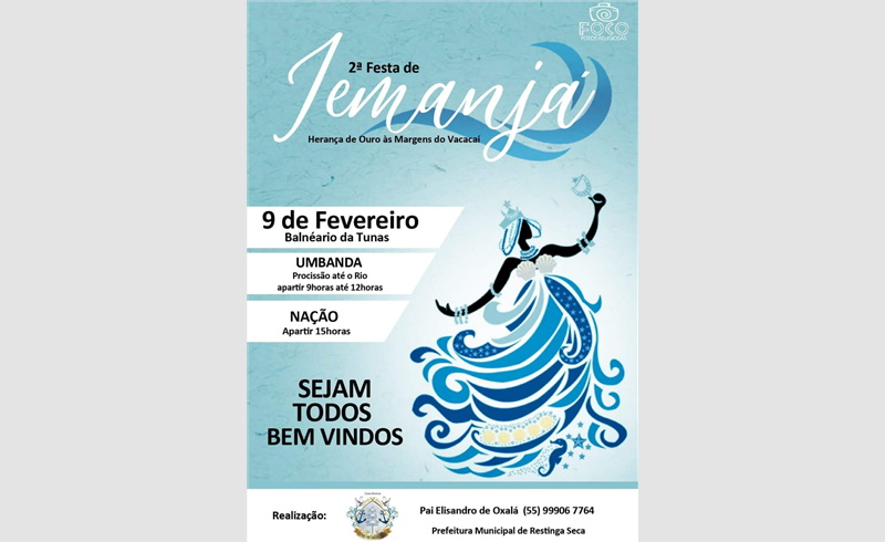 2ª Festa de Yemanjá será no domingo nas Tunas