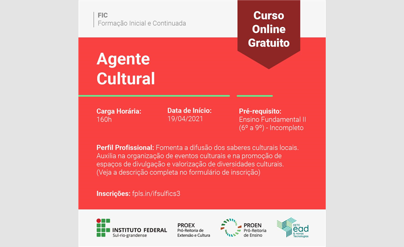 Polo de Restinga Sêca e IFsul promovem:  3ª Oferta dos cursos de Formação Inicial e Continuada