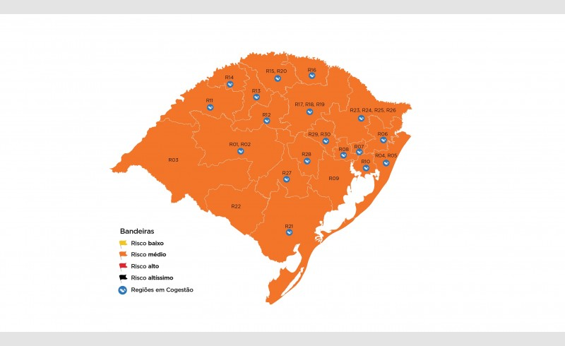 Sem recursos, mapa da 21ª semana do Distanciamento Controlado é mantido todo em laranja