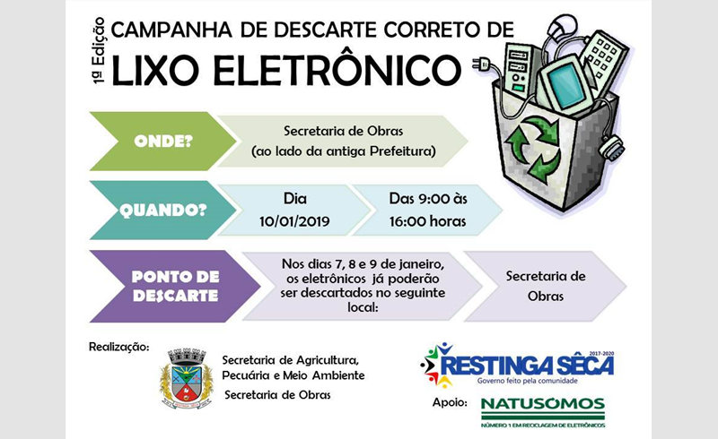 Campanha de descarte correto de lixo eletrônico inicia dia 7