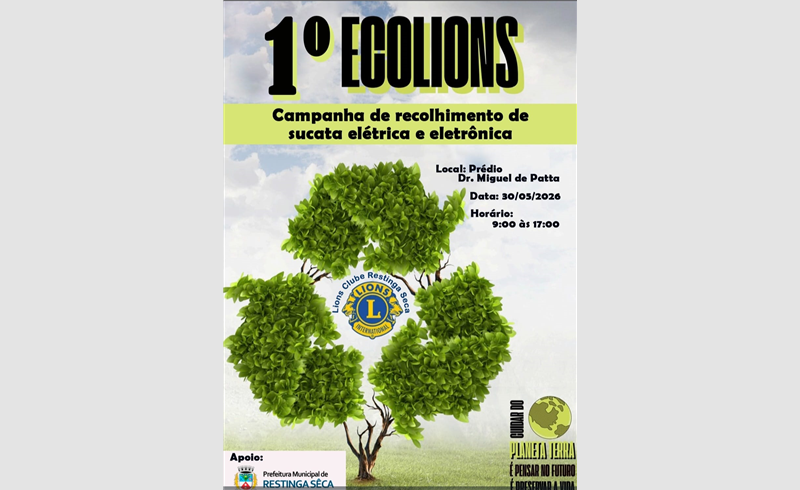 Lions Clube promove campanha de recolhimento de sucata eletrônica em Restinga Sêca