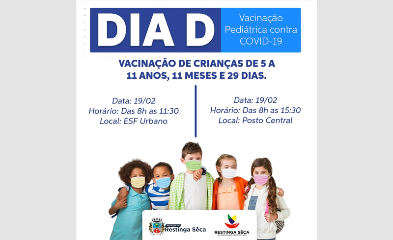 Dia D da vacinação infantil contra a Covid 