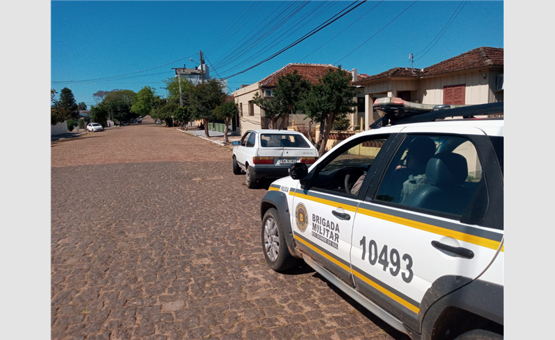 Brigada Militar de Restinga Sêca atende ocorrência de furto de veículo na manhã desta sexta-feira, 22/10