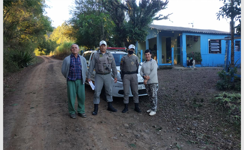 Patrulha Comunitária do Interior (PCI) da Brigada Militar de Agudo faz levantamento topográfico para ajudar em ações no município