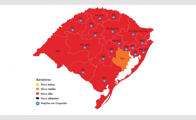 Com indeferimento de recursos, 33ª rodada permanece com 20 das 21 regiões em vermelho