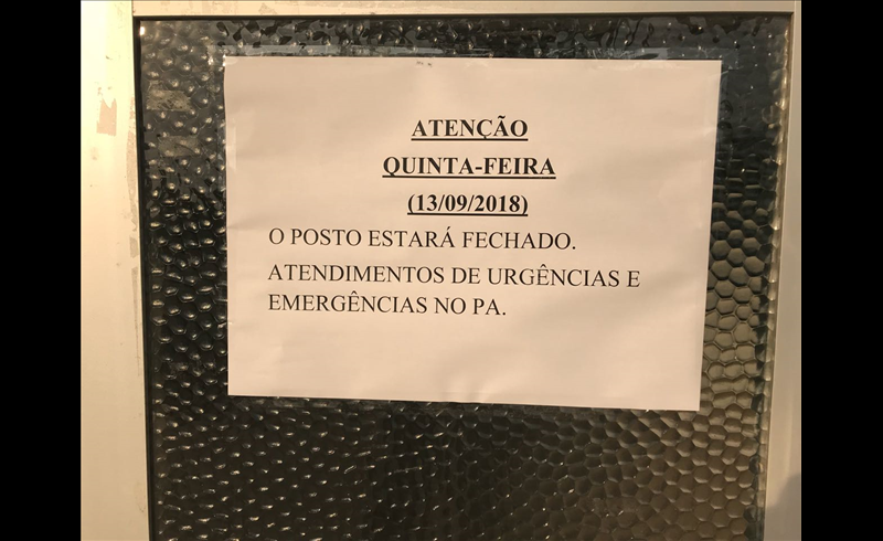 Unidades de Saúde não abrem nesta quinta-feira