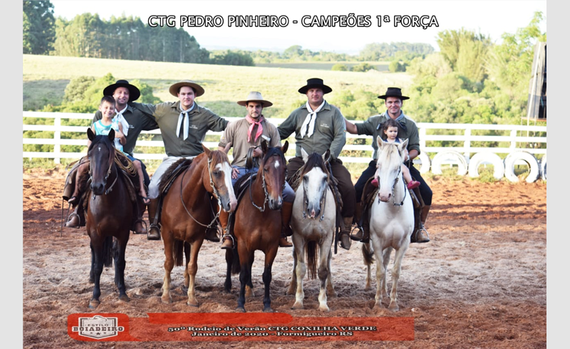 Equipe do CTG Pedro Pinheiro é campeã do 50° Rodeio Intermunicipal de Verão do CTG Coxilha Verde de Formigueiro