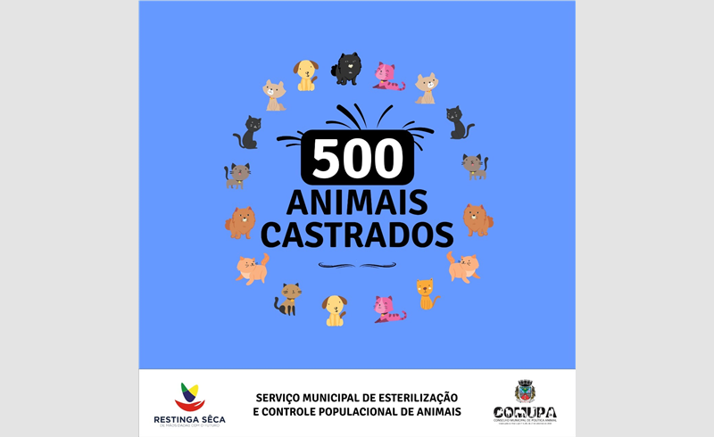 Serviço de esterilização chega a 500 animais castrados em Restinga Sêca