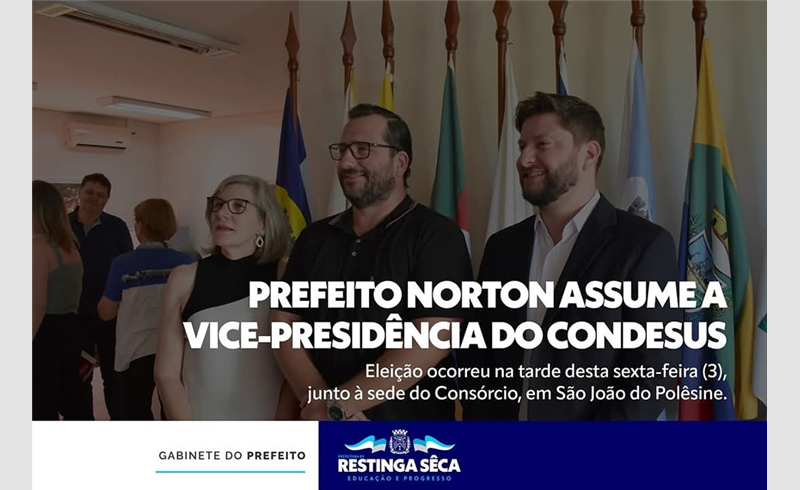 Nesta sexta-feira, 3, o Prefeito de Restinga Sêca, Norton Soares, se reuniu com os prefeitos dos municípios integrantes da Quarta Colônia, na sede do Consórcio de Desenvolvimento Sustentável (CONDESUS), em São João do Polêsine.