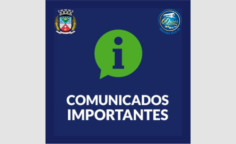 Comunicados Importantes: Turno único na Prefeitura e não haverá recolhimento do lixo dia primeiro de janeiro de 2020