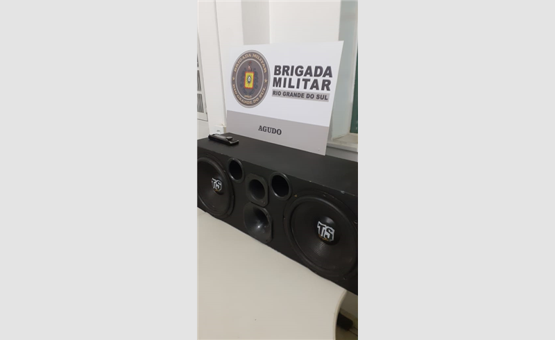 Brigada Militar de Agudo realizou apreensão de um som automotivo após denuncia de perturbação do sossego