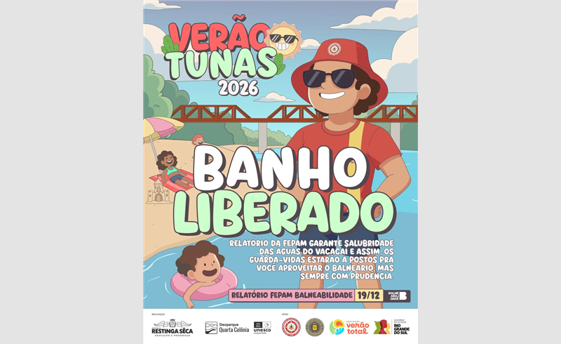 FEPAM confirma: Balneário das Tunas está próprio para banho