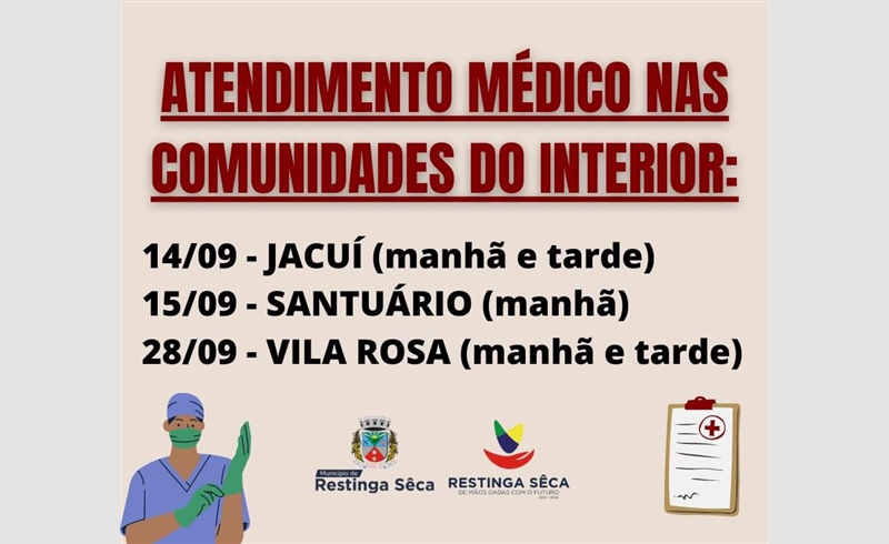 Atendimentos médicos nas comunidades do interior