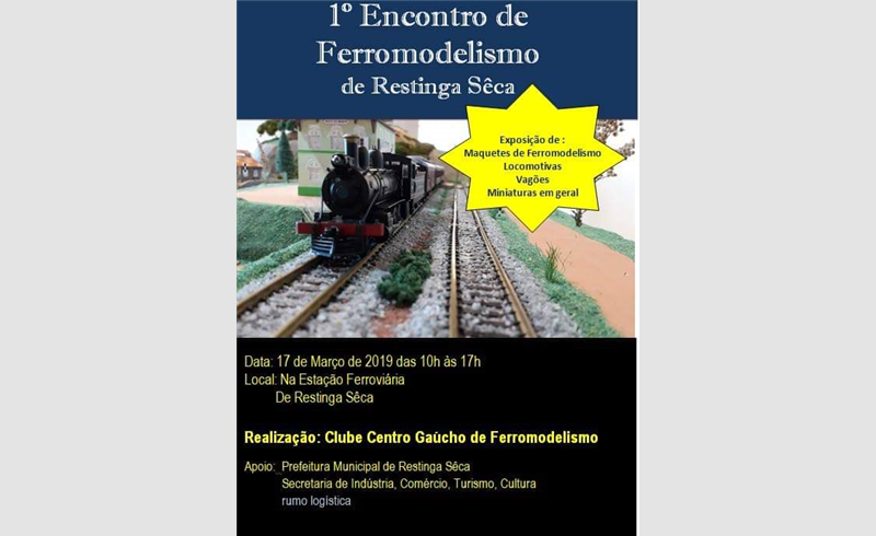 1° Encontro de Ferromodelismo de Restinga Sêca será em março