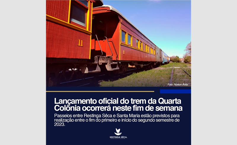 Trem da Quarta Colônia terá sua cerimônia de lançamento oficial realizada no próximo sábado, em Porto Alegre.