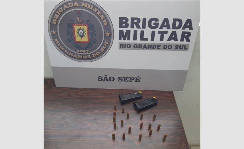 Brigada Militar apreende munições e carregadores de  cal.9mm no Bairro Cristo Rei em São Sepé
