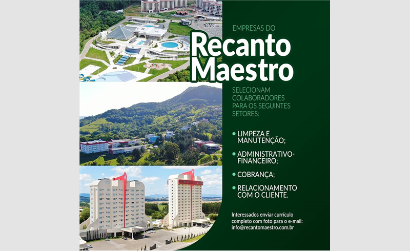 Recanto Maestro oferece vagas de emprego