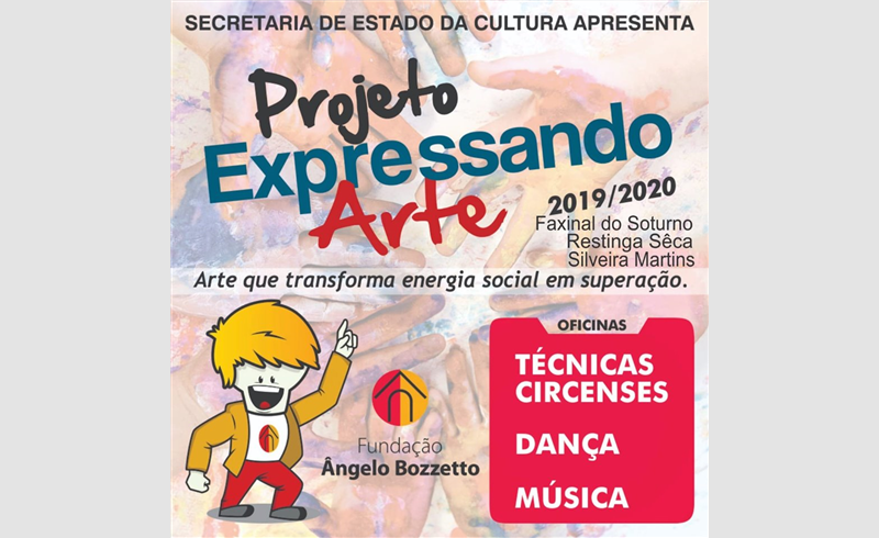 Inscrições abertas para o Projeto Expressando Arte 2019/2020