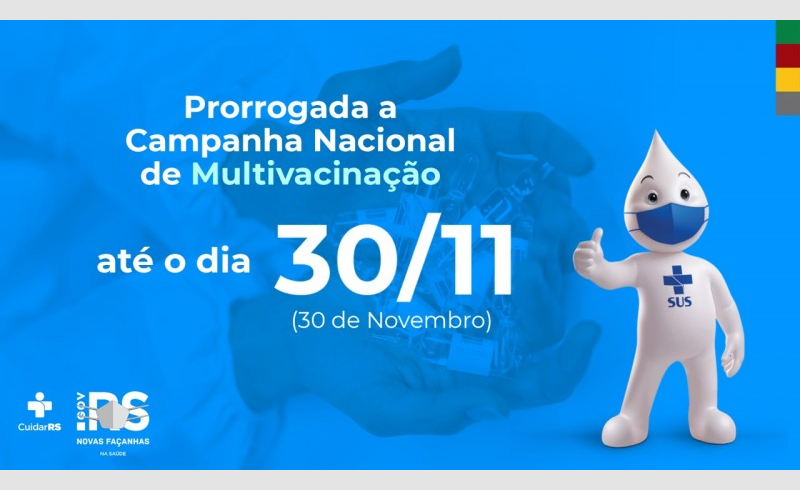 Campanha de multivacinação para crianças e adolescentes é prorrogada até fim de novembro