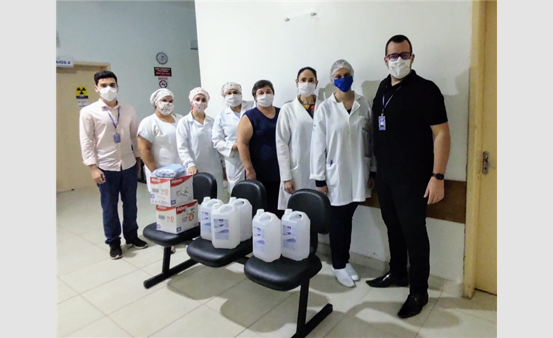 Hospital de Caridade São Francisco recebeu doações de EPI e materiais de limpeza da AMF