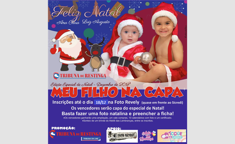 Prorrogada a promoção MEU FILHO NA CAPA! até 10 de dezembro