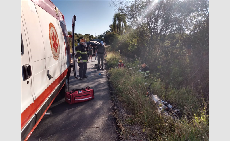 Motociclista  cai em barranco na ERS-149 em Timbaúva