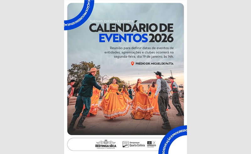 Secretaria de Turismo agenda reunião para definição do Calendário Municipal de Eventos 2026