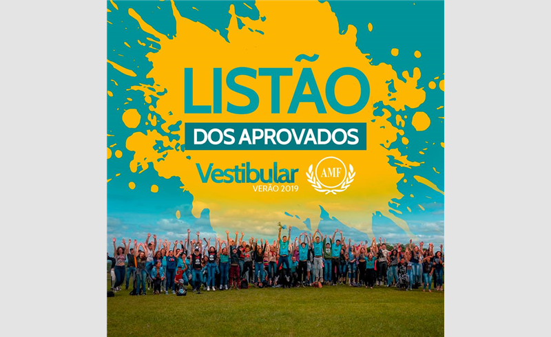 Vestibular de Verão 2019 AMF: confira o listão dos aprovados