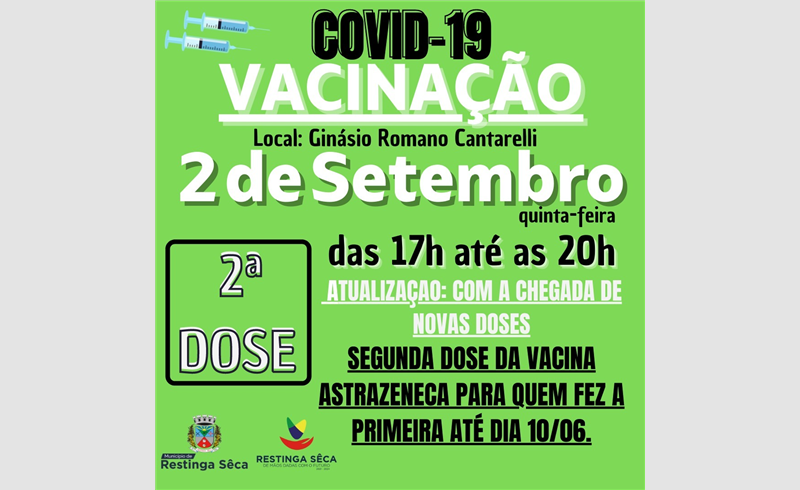 Atualização das segundas doses da vacinação contra a Covid-19