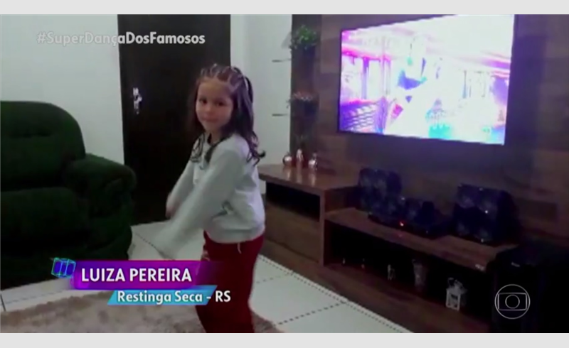 A pequena restinguense Luiza Pereira tem vídeo exibido no programa Domingão do Faustão
