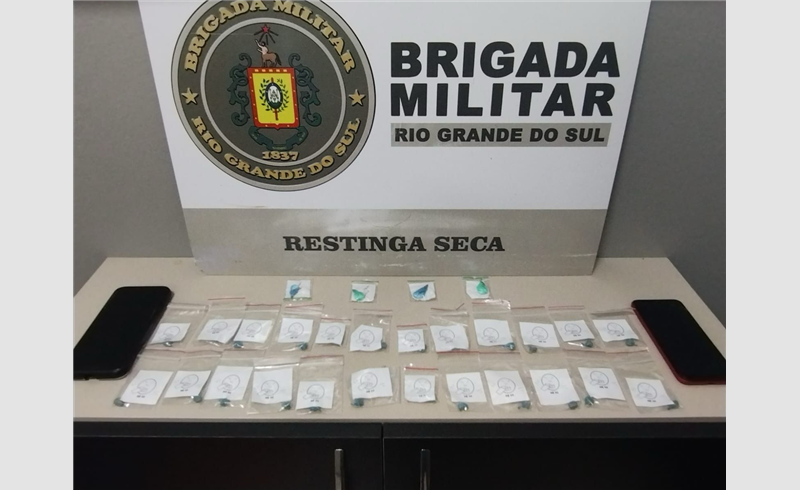 Brigada Militar prende casal por tráfico de drogas em Restinga Seca