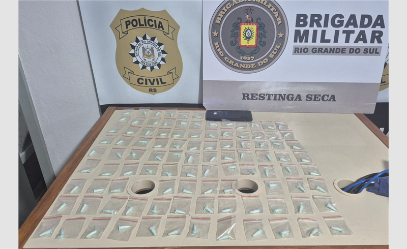Homem é preso em flagrante por tráfico de drogas  em Restinga Sêca.