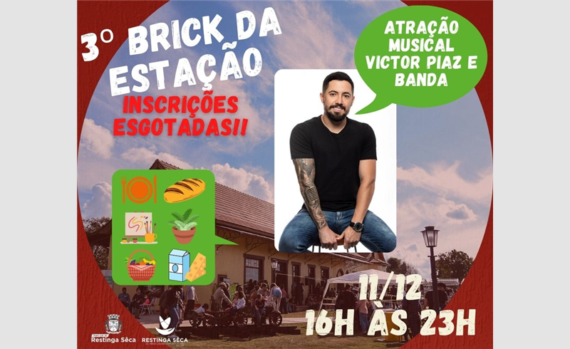 INSCRIÇÕES ESGOTADAS PARA EXPOR NO 3º BRICK DA ESTAÇÃO