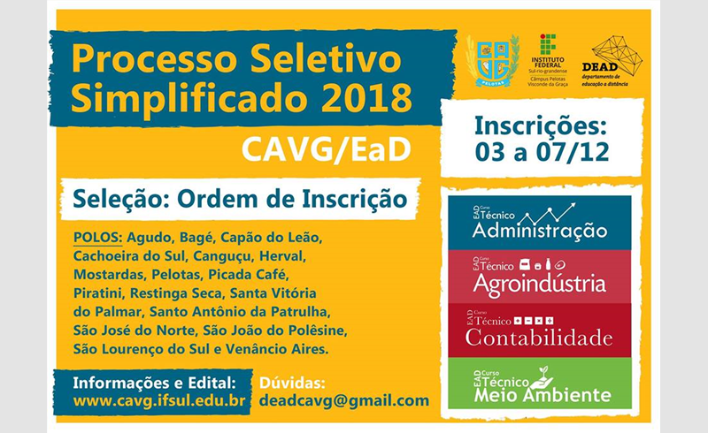 Polo e-Tec de Restinga Sêca abre inscrições para cursos técnicos EaD