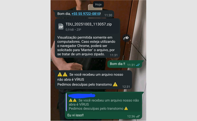Alerta Golpe do Link Visualização Permitida 