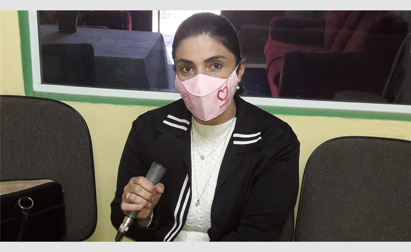 Presidente do Conselho Municipal de Saúde, Saionara da Rosa Wadi, falou dos números da Campanha Nacional de Vacinação contra a Poliomielite e Multivacinação em Restinga Sêca