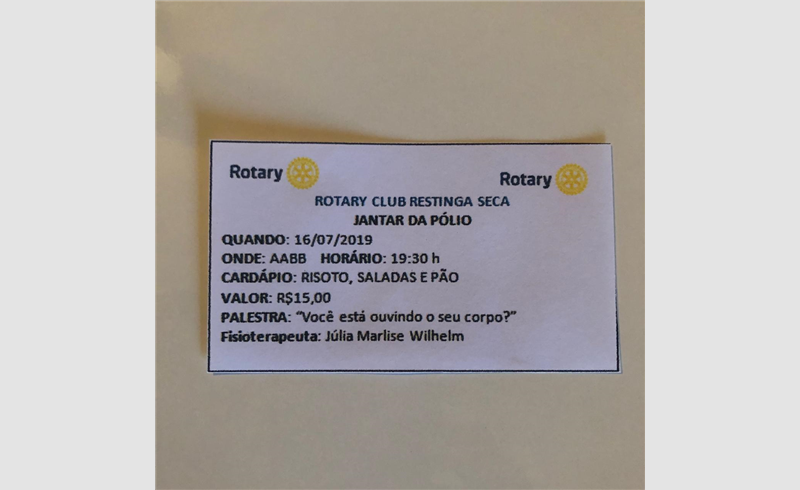 Rotary Club realiza Jantar da Pólio