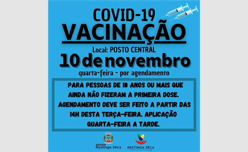 Agendamento da primeira dose da vacina contra a Covid-19