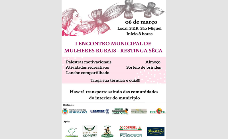  I Encontro Municipal de Mulheres Rurais acontece na SER São Miguel dia seis de março