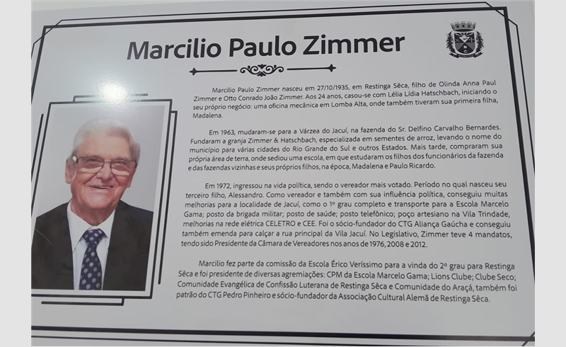 Nesta sexta-feira, 27, a Administração Municipal realizou o ato de entrega das obras de reforma do posto de saúde de Jacuí, que foi batizado oficialmente com o nome de Marcilio Paulo Zimmer, integrando o programa Estratégia Saúde da Família.