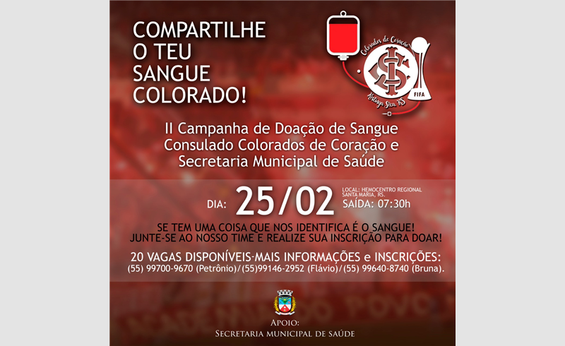  Campanha para doação de sangue ainda com vagas disponíveis