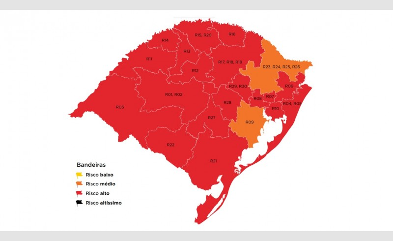 Com um recurso deferido, mapa definitivo fica com 19 regiões em vermelho e duas em laranja na 37ª rodada