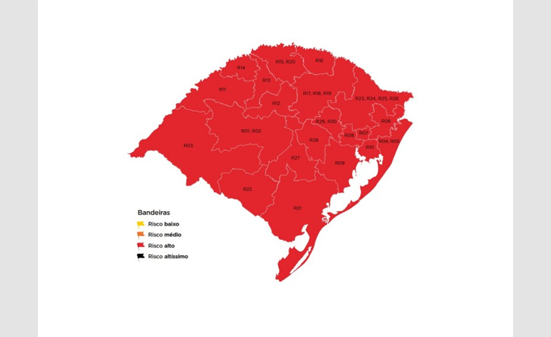 Mapa preliminar com 21 regiões em bandeira vermelha recebe 11 pedidos de reconsideração