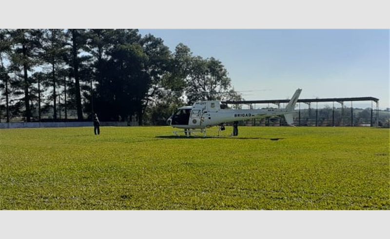 Helicóptero auxilia nas buscas dos suspeitos de assalto a joalheria em Restinga Sêca